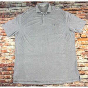 Holderness Bourne Golf Polo Mens XL Tailored The Perkins Gray & White Toledo CC